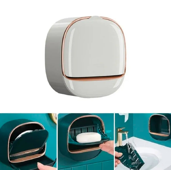 Waterproof Soap Saver Dish, Non-Slip Shower Soap Holder - Leak-Proof Bathroom Storage, Modern Soap Box for Sink