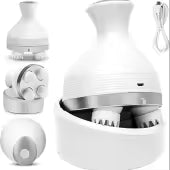 Rechargeable Electric head massager, 4 Kneading muscle heads portable handheld body massager, 76 message spots 4 modes head meridians stress relief vibration electric scalp massager Type-C USB charging massage easily carrying for indoor outdoor home